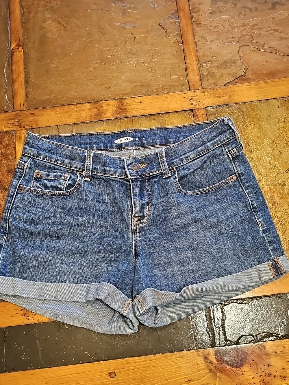 Old Navy Blue Denim Roll-Cuff Women's Shorts
